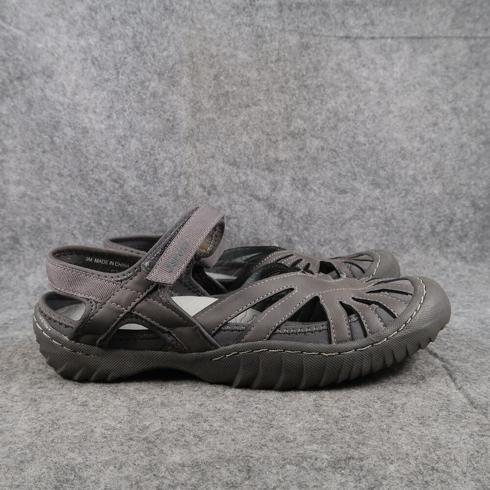J Sport by Jambu Shoes Womens 9 Sandals Closed Toe Adjustable Sport Comfort Gray